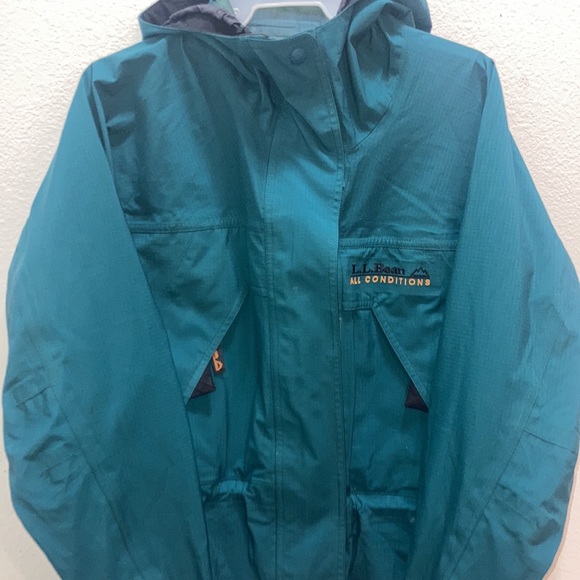 VINTAGE L.L.bean all condition rain jacket green - Picture 3 of 6